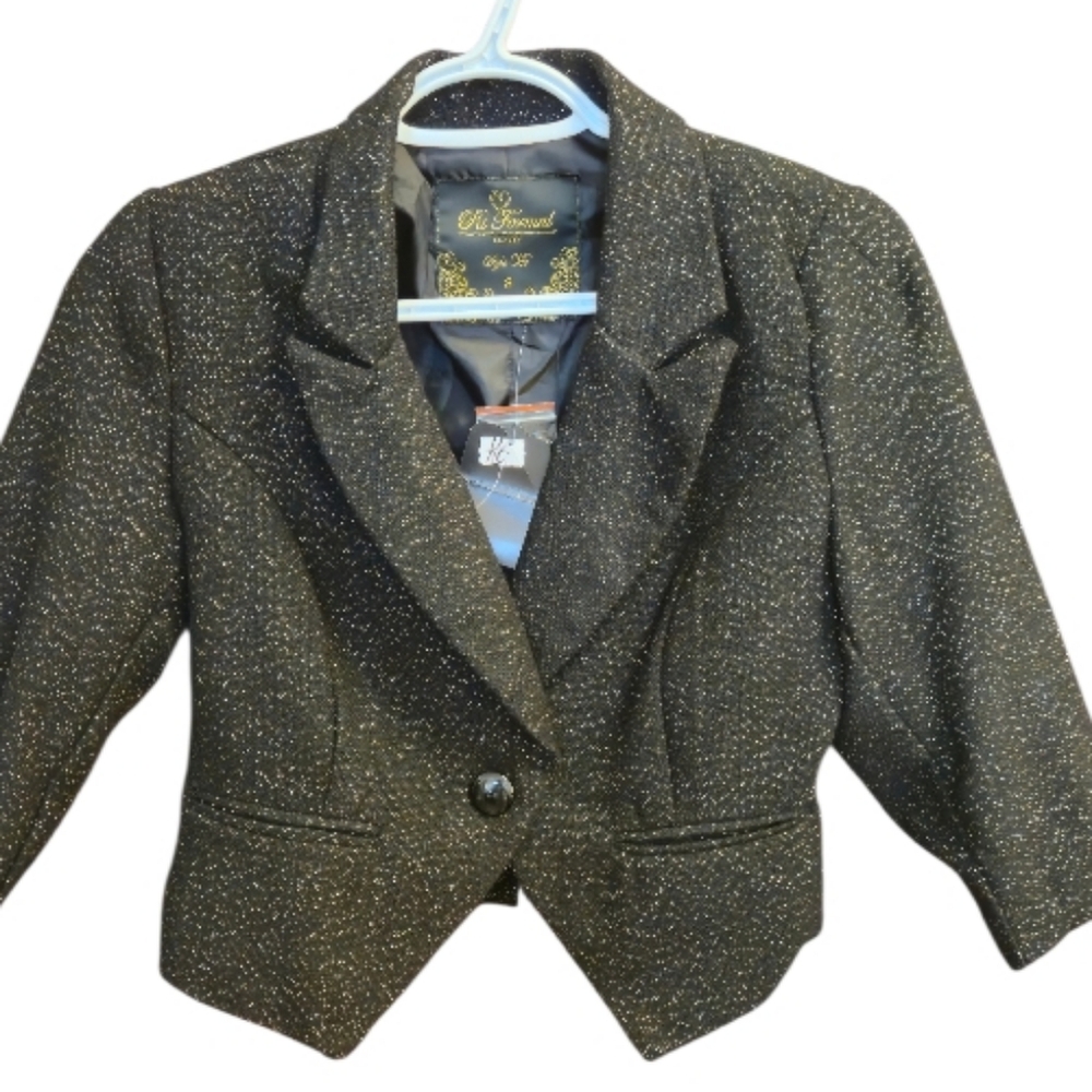 🌟NWT Gold Threaded Black Blazer